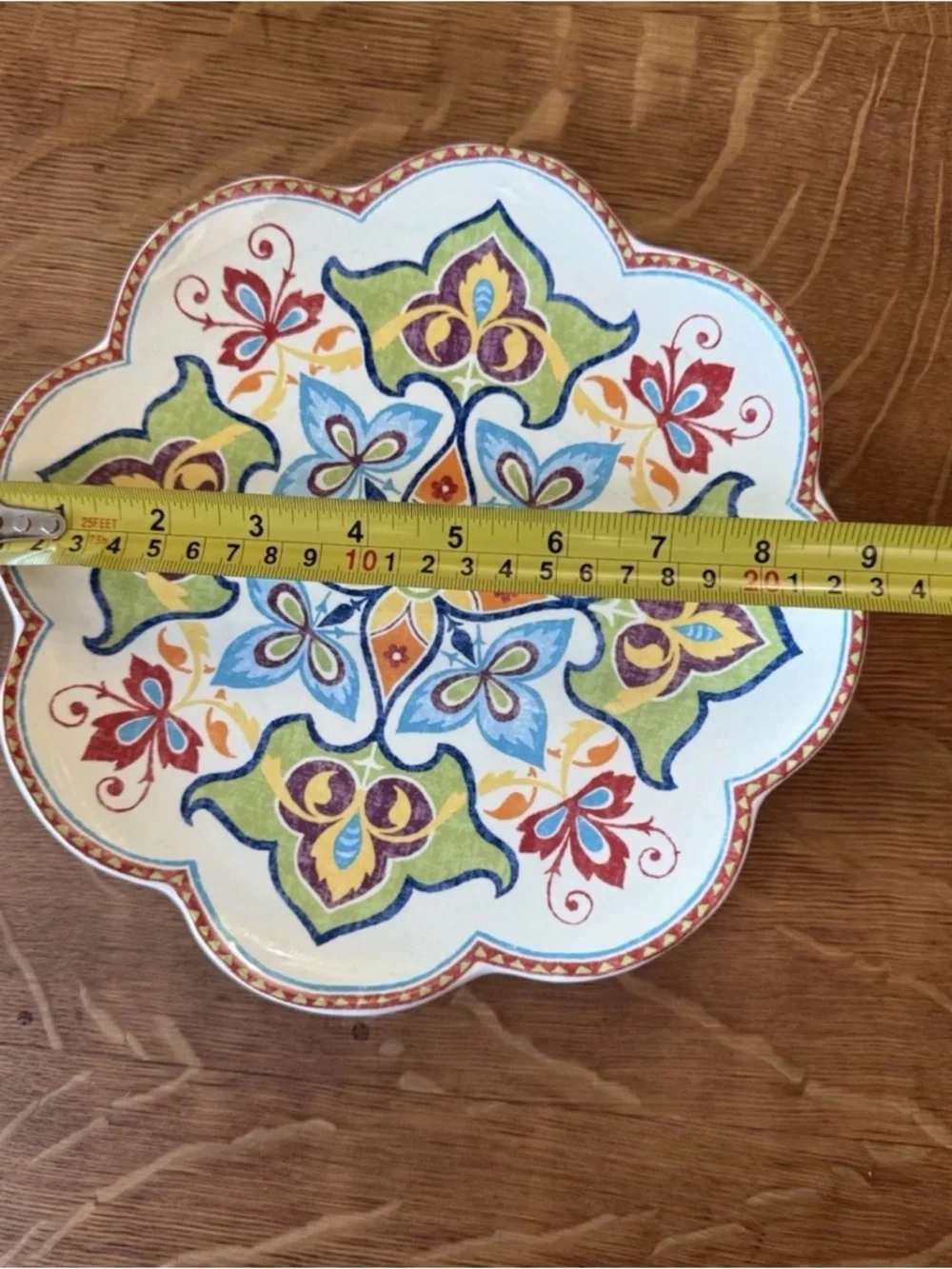 VTG Pier 1 Scalloped Edge Ironstone Decorative Plate Tapestry